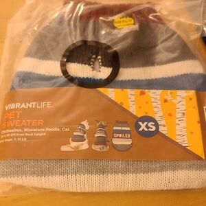 Vibrant Life Gray and Blue Pet Sweater